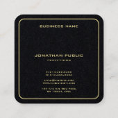 Modern Gold Text Elegant Sjabloon Premium Afgerond Vierkante Visitekaartje (Achterkant)