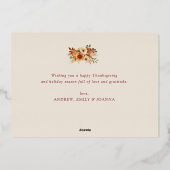 Modern Gold Text Fall Happy Thanksgiving Photo  Folie Feestdagenkaart (Achterkant)