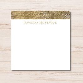 Modern Gold Texture Lined Personalized Name  Notitiekaartje