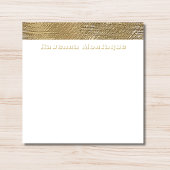 Modern Gold Texture Lined Personalized Name  Notitiekaartje