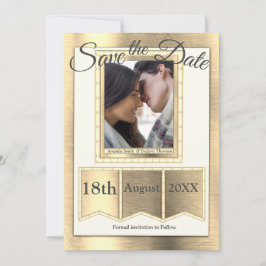 Modern Gold Texture Save The Date