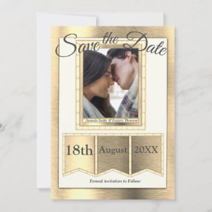 Modern Gold Texture Save The Date