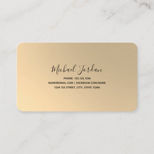 Modern Gold-Tone 2021 DJ | Glanzend Visitekaartje (Achterkant)