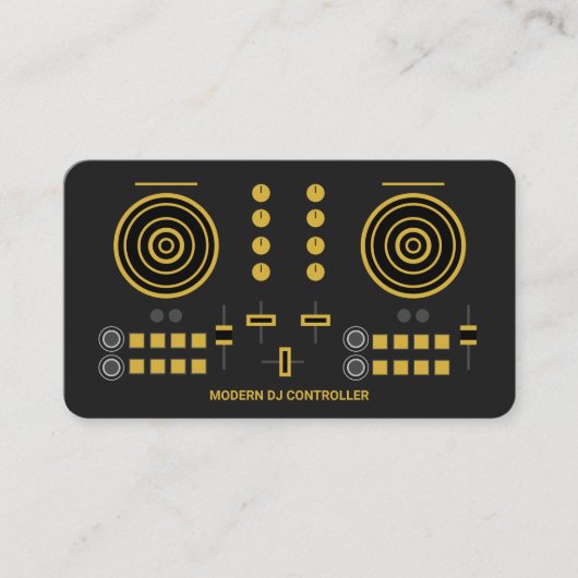 Modern Gold-Tone DJ Controller 2020 Visitekaartje (Voorkant)