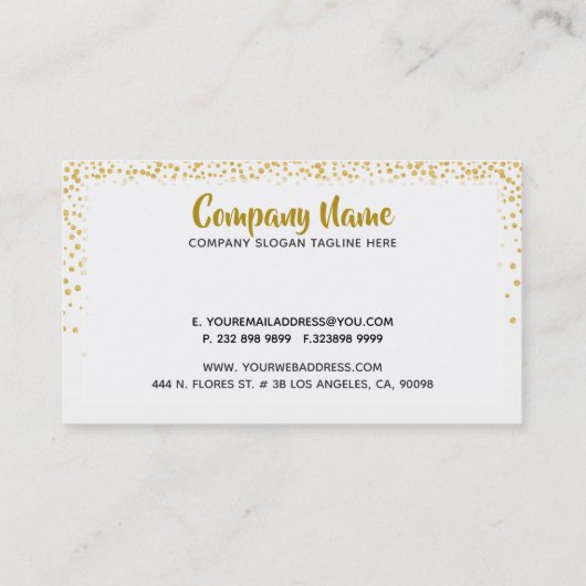 Modern Gold Tones Stippen op een witte achtergrond Visitekaartje (Achterkant)