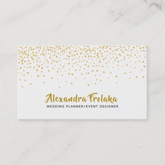 Modern Gold Tones Stippen op een witte achtergrond Visitekaartje (Voorkant)