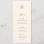 Modern Gold Tree Forest rustieke bruiloft Menu (Achterkant)