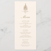 Modern Gold Tree Forest rustieke bruiloft Menu (Voorkant)