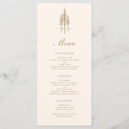 Modern Gold Tree Forest rustieke bruiloft Menu