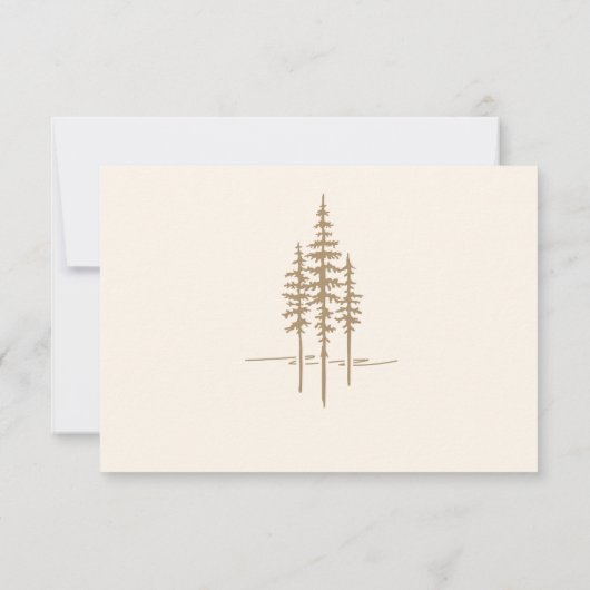 Modern Gold Tree Forest rustieke bruiloft RSVP Kaartje (Achterkant)