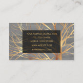 Modern Gold Tree Silhouette Minimaal grijs design Visitekaartje (Achterkant)