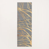 Modern Gold Tree Silhouette Minimaal grijs design Yogamat (Achterkant)