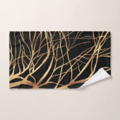 Modern Gold Tree Silhouette Minimaal zwart ontwerp Bad Handdoek (Handdoek)