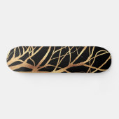 Modern Gold Tree Silhouette Minimaal zwart ontwerp Persoonlijk Skateboard (Horizontaal)