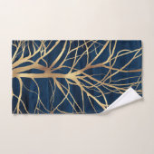 Modern Gold Tree Silhouette Minimumblauw ontwerp Bad Handdoek (Handdoek)