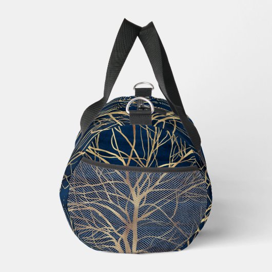 Modern Gold Tree Silhouette Minimumblauw ontwerp Plunjezak (Rechts)