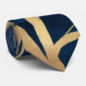 Modern Gold Tree Silhouette Minimumblauw ontwerp Stropdas (Opgerold)