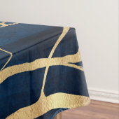 Modern Gold Tree Silhouette Minimumblauw ontwerp Tafelkleed (Voorbeeld)