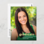 Modern Gold Typografie Foto Afstuderen Briefkaart (Voorkant / Achterkant)