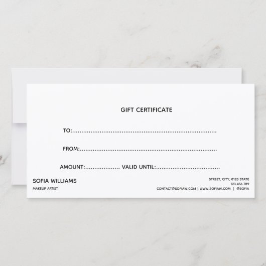 Modern Gold Typography Certificaat Gift Kaart (Achterkant)