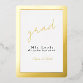 Modern Gold Typography Grad Photo Folie Uitnodiging (Voorkant)