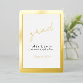 Modern Gold Typography Grad Photo Folie Uitnodiging (Staand Voorkant)