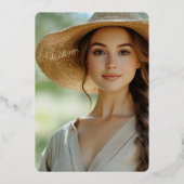 Modern Gold Typography Grad Photo Folie Uitnodiging (Achterkant)