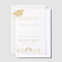 Modern Gold Typography Graduation Party Vellum Uitnodigingen