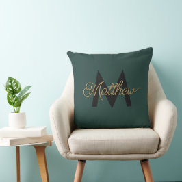 Modern Gold Typography Voeg naam en monogram Manne Kussen