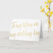 Modern Gold "Voor mijn moeder op mijn trouwdag" Kaart (Gele Bloem)