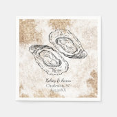 Modern Gold Waterverf Oyster Beach Wedding Servet (Voorkant)