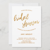 Modern Gold Waves Handschrift Wit Vrijgezellenfees Kaart (Voorkant)