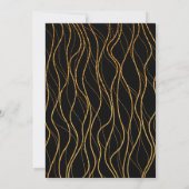 Modern Gold Waves Handschrift Zwart Vrijgezellenfe Kaart (Achterkant)