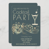 Modern Gold wavy bokeh corporate cocktailparty Kaart (Voorkant / Achterkant)