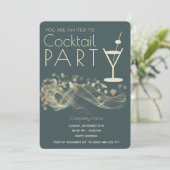 Modern Gold wavy bokeh corporate cocktailparty Kaart (Staand voorkant)