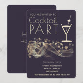 Modern Gold wavy bokeh corporate cocktailparty Kaart (Voorkant / Achterkant)