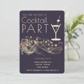 Modern Gold wavy bokeh corporate cocktailparty Kaart (Staand voorkant)