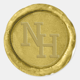 Modern Gold Wax Seal Monogram Initialen Sticker