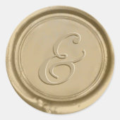 Modern Gold Wedding Ampersand Wax Seal Ronde Sticker (Voorkant)