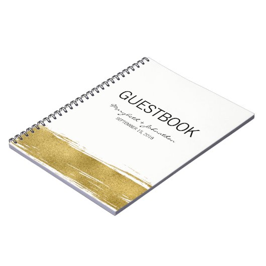 Modern Gold Wedding Guest Book Notitieboek (Linkerzijde)