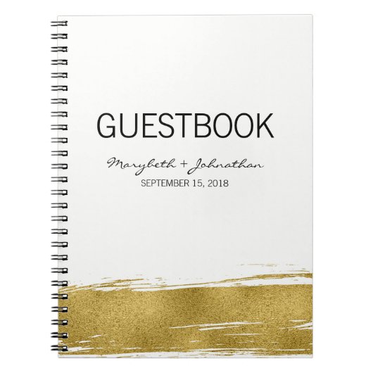 Modern Gold Wedding Guest Book Notitieboek (Voorkant)