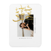 Modern Gold Wedding Photo Save the Date Magneet (Verticaal)