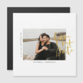 Modern Gold Wedding Photo Save the Date Magnet (Voorkant / Achterkant)