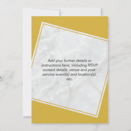 Modern Gold Wedding Uitnodiging (Achterkant)
