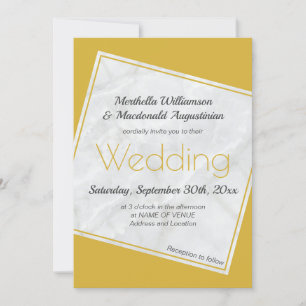 Modern Gold Wedding Uitnodiging