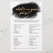 Modern Gold Whats in je tas Vrijgezellenfeest spel (Voorkant)