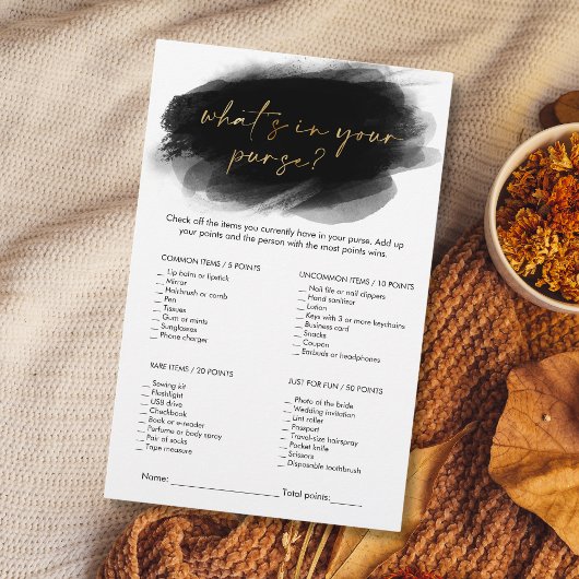 Modern Gold Whats in je tas Vrijgezellenfeest spel