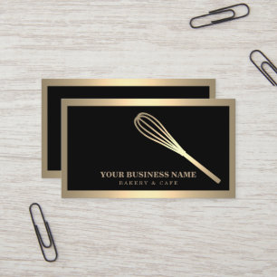 Modern Gold Whisk Bakery Visitekaartje