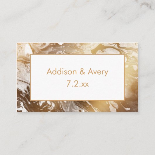 Modern Gold & White, bedankt Informatiekaartje (Achterkant)