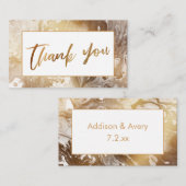 Modern Gold & White, bedankt Informatiekaartje (Voorkant / Achterkant)